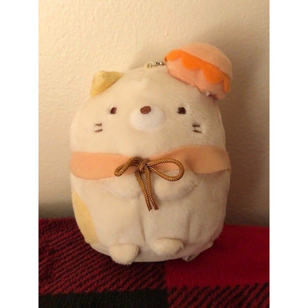 Sumikko Gurashi Macaron Neko 4.5" Keychain Toreba Prize Plush 2019 Japan Import